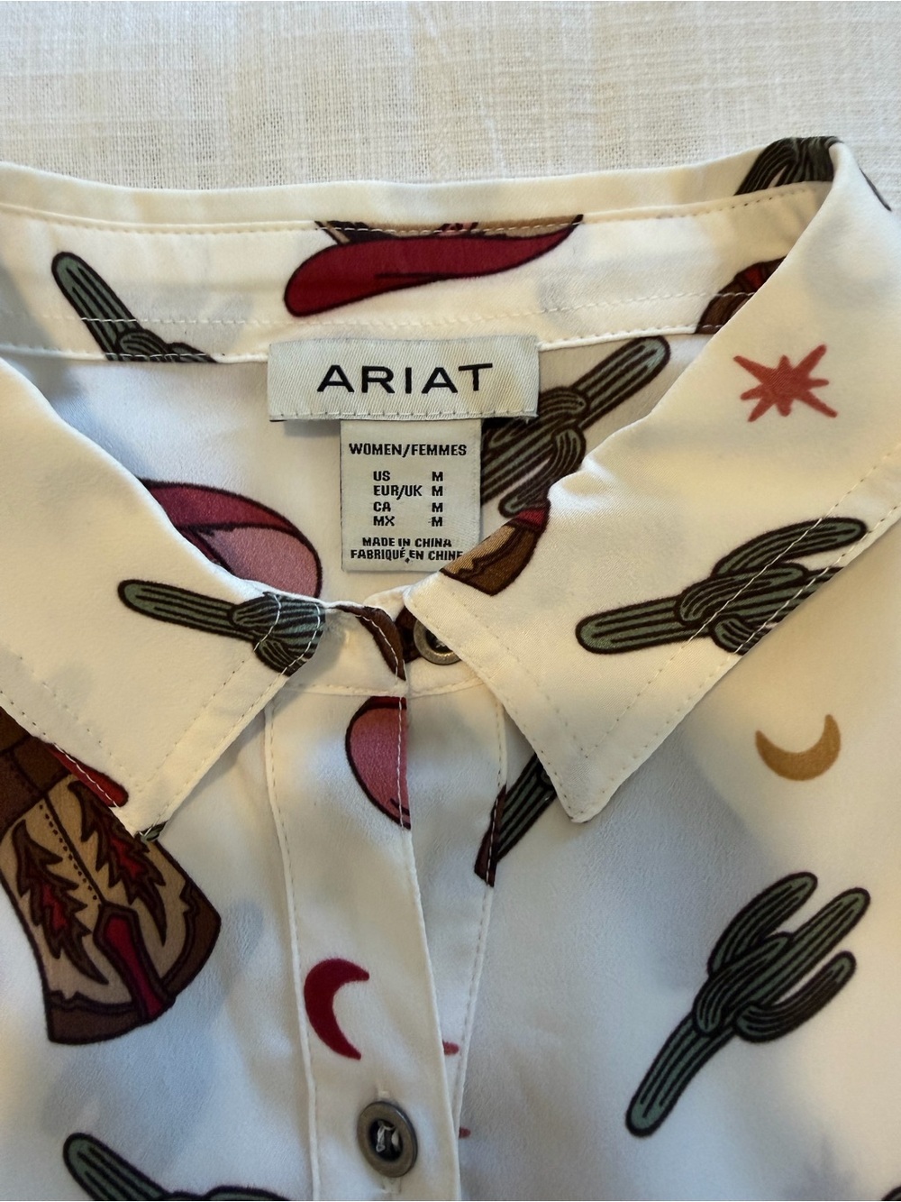 Ariat Womens Homestyle Western Long Sleeve Button Up Shirt Size Medium - Picture 5 of 12